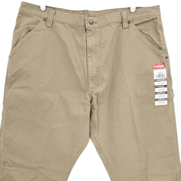 Wrangler Men's Heritage Low Stretch Relaxed Tan Carpenter Pants Size 40x32 NWT - Picture 4 of 11